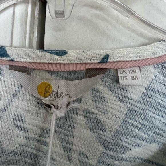 Boden Heritage Blue Banana Leaf Amanda Belted Jersey Dress Size 8 - Picture 9 of 12